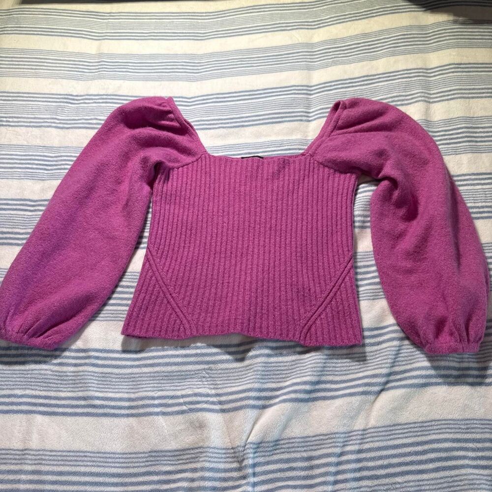 Halogen Women's Pink and Purple Crop-top